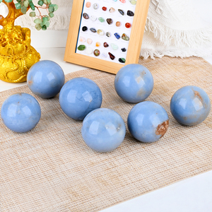 ลูกบอลคริสตัลแองเจลไลท์สีน้ำเงินธรรมชาติขัดเงา ขายดี สำหรับตกแต่งบ้านและบำบัดรักษา - Product Image 1