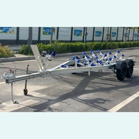 Vente directe d'usine de remorque pour bateau en aluminium de 19 pieds à double essieu avec rouleaux