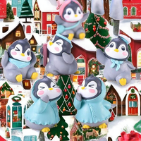 Ensemble de 6 figurines de pingouins féeriques en résine PVC, ornements de jardin miniatures pour décorations d'extérieur de Noël et d'hiver, motif animal