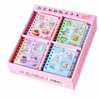 DEPAI A7-205-70 Carnet à spirale à ouverture latérale, motif dessin animé chat mignon et dessert, 80 feuilles, 80 g/m², ligné, mini bloc-notes de poche pour enfants