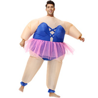 Costume de Clown Gonflable Rose sans Bretelles pour Adulte, Idéal pour Spectacles Annuels Amusants, Fêtes et Halloween, en Polyester