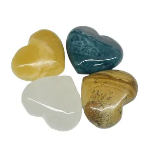 Suministro transfronterizo de cristal de piedra natural gran corazón de melocotón decoración de piedra desnuda