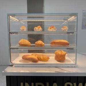 ตู้โชว์ขนมปัง Hongzhan Glass Bakery พร้อมเคาน์เตอร์โชว์เค้กแบบกระจกใสความละเอียดสูง - Product Image 2