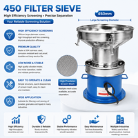 Machine de tamisage vibratoire en acier inoxydable de 450 mm, séparateur vibro-tamiseur pour la classification des particules de poudre fine
