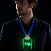 Insignia LED Profesional Multifuncional para Eventos con Luz de Fiesta y Grabado de Logotipo Personalizado para Etiquetas de Nombre de Convenciones (Plástico)