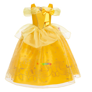 Deluxe épaules nues <span class=keywords><strong>Belle</strong></span> princesse Cosplay robe anniversaire enfants Aurora Costume fille vêtements fête TV & film Costumes - Product Image 6