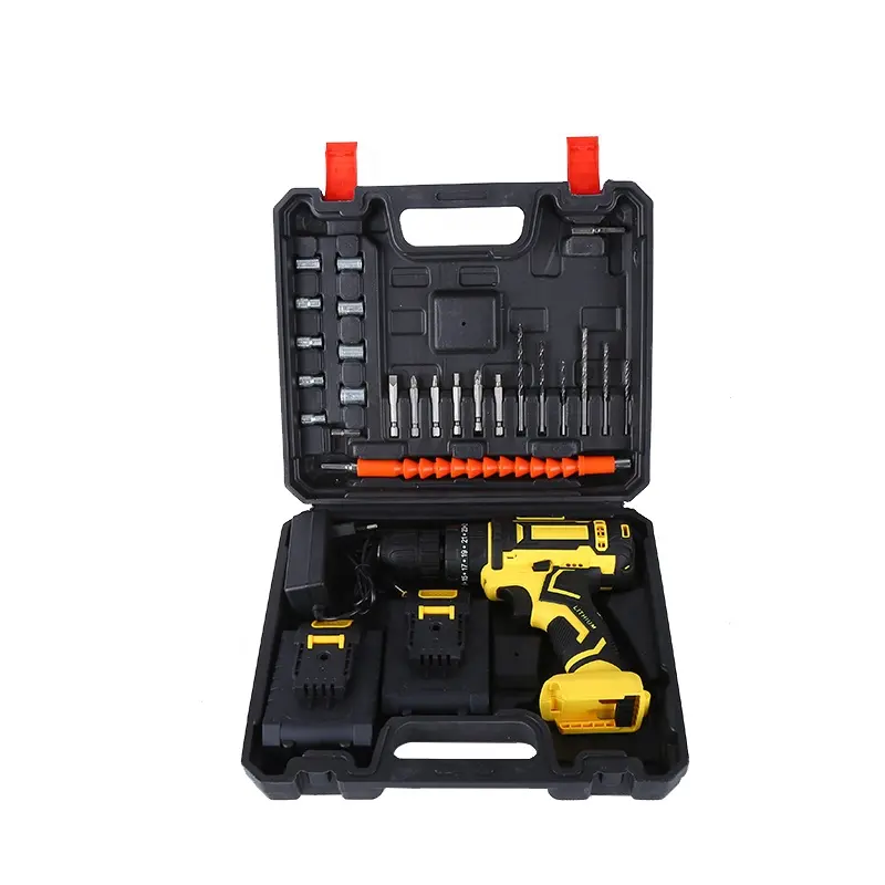 Portable Lithium Battery Power Impact Drill Multifunction Electric Hand Drill Industrial Electric Screwdriver Set