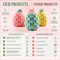 Jouet anti-stress en forme d'ananas réaliste, couleur macaron, texture 3D, super doux, mini boîte colorée, pour enfants et adultes, vente en gros