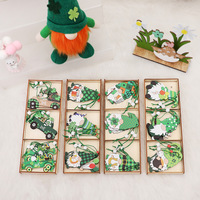 9 pièces/ensemble, décorations suspendues en bois pour la Saint-Patrick et la Saint-Valentin, décoration de la maison