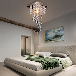 Hiện đại <span class=keywords><strong>LED</strong></span> pha lê tuôn ra gắn trần ánh sáng hình vuông <span class=keywords><strong>New</strong></span> Home trang trí đèn trần kích thước nhỏ cho phòng ngủ - Product Image 4