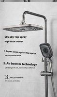 Luxe Gris 4 Touches Affichage de la Température Système de Douche Numérique Salle de Bain Douche Robinets Piano Système de Douche avec Thermostat