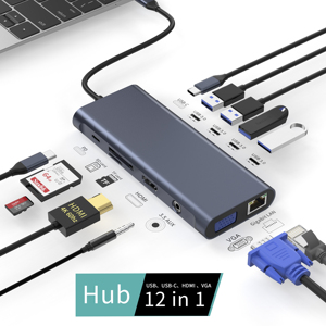 12 13 14 15 Trong 1 <span class=keywords><strong>USB</strong></span> C Hub Docking Station Với Dual 4K HD HDTV SD TF <span class=keywords><strong>USB</strong></span> 3.1 <span class=keywords><strong>USB</strong></span>-C 10GB Pd 100W VGA RJ45 3.5Mm Cổng Âm Thanh Cho PC - Product Image 6