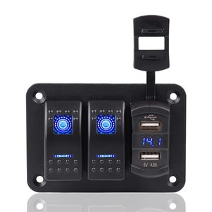Panel de encendedor de cigarrillos para coche con cargador USB dual, indicador LED de voltaje, 12-24V, para vehículos, barcos y autocaravanas - Product Image 1