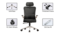 Chaise pivotante ergonomique respirante en tissu certifiée BIFMA avec rotation à 360 degrés, fournisseur pour commandes en gros de suites de direction
