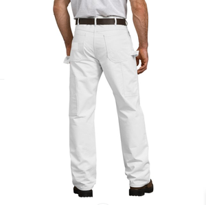 <span class=keywords><strong>Pantalon</strong></span> utilitaire double en coton blanc pour hommes, tenue de travail décontractée, uniformes de <span class=keywords><strong>peintre</strong></span> - Product Image 2