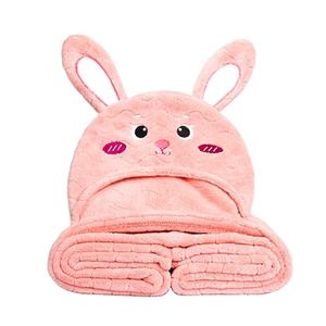 Chine zodiaque mignon lapin conception corail <span class=keywords><strong>polaire</strong></span> bébé à capuche serviette de bain vacances tressé tricoté pour bébé <span class=keywords><strong>couverture</strong></span> - Product Image 1