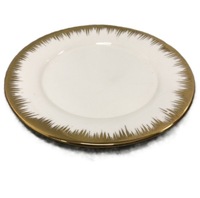 Assiette plate en céramique Phnom Penh électroplaquée avec bord doré, forme ronde, motif incrusté d'or – Offre Spéciale