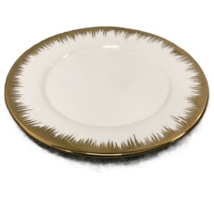 Assiette plate en céramique Phnom Penh électroplaquée avec bord doré, forme ronde, motif incrusté d'or – Offre Spéciale - Product Image 3