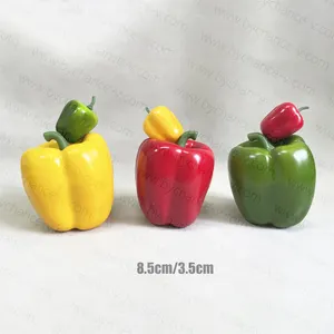 Fábrica entrega rápida direta artificial vegetal falso veggie faux capsicum verde vermelho amarelo pimentão para adereços fotografia