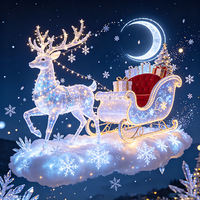 Lanterne de Noël en forme de renne et de traîneau, décoration LED extérieure pour Noël, vente en gros