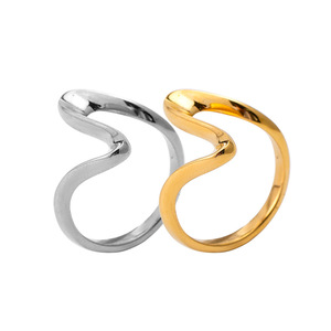 Geometric Spiral <b>Ring</b> 18K Gold Plated <b>Titanium</b> Steel Women's Fashion Jewelry Gift Design - Product Image 5