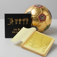 Feuille d'or véritable 24 carats pour bricolage, statues de football, trophées sportifs, dorure artisanale, ornements de football, décorations souvenirs