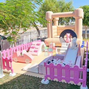 Équipement de jeu souple <span class=keywords><strong>beige</strong></span> pour tout-petits en extérieur avec portillon, château gonflable pour enfants avec <span class=keywords><strong>piscine</strong></span> <span class=keywords><strong>à</strong></span> <span class=keywords><strong>balles</strong></span> - Product Image 4