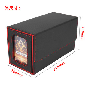 Boîte de rangement rectangulaire personnalisée avec fenêtre pour cartes de jeu, capacité 200+ cartes, en cuir PU, pour Magic Gathering, <span class=keywords><strong>Yu</strong></span>-<span class=keywords><strong>Gi</strong></span>-<span class=keywords><strong>Oh</strong></span>, cartes UG - Product Image 4