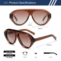 Gafas de Sol de Lujo de Alta Calidad al por Mayor, Gafas de Sol Polarizadas Extra Grandes, Gafas de Sol de Acetato Modernas para Hombre y Mujer