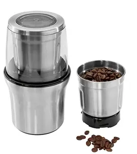 Penggiling kopi elektrik otomatis, cangkir ganda 200W, penggiling kopi stainless steel rumah tangga