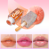 Huile à Lèvres Repulpante Végane Hydratante aux Fruits Transparente à Marque Blanche avec Pompon Porte-clés – Huile à Lèvres Changeante de Couleur en Gros