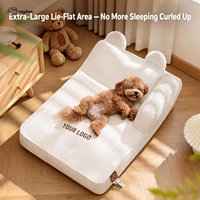 Coussin pour chien respirant et rafraîchissant en polaire flocon de neige toutes saisons avec soutien du cou pour chiens de petite et moyenne taille