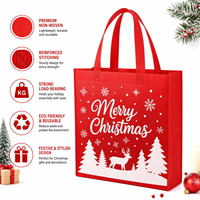 Sac fourre-tout personnalisé réutilisable en PP laminé non tissé, grand format, pour Noël, écologique, durable, imperméable, avec bandoulière, pour cadeaux et courses