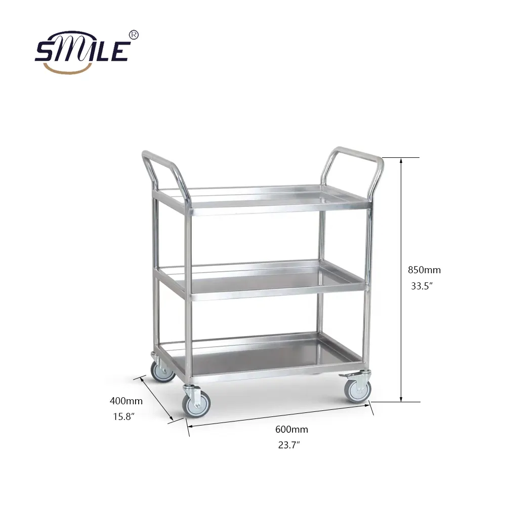 SMILE carrello in acciaio inossidabile con Inflight di diverse dimensioni carrello per servizio aereo carrello per alimenti in aereo con ruote