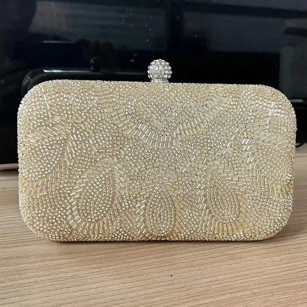 Embroidery Beaded Evening Bag Satin Dress Clutch Bag Ladies Banquet Bag NE1005