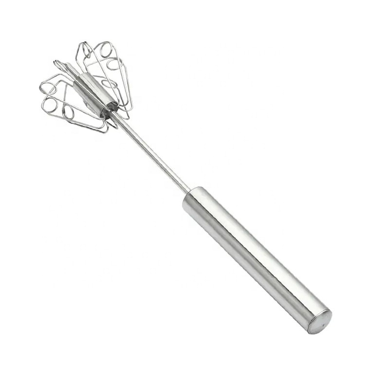 Полуавтоматический взбиватель яиц из нержавеющей стали, вращающийся взбиватель для яиц, венчик для выпечки