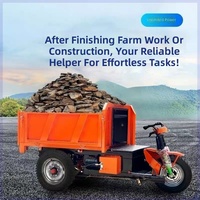 Tricycle électrique de chantier robuste avec moteur puissant et batterie, pneus de qualité supérieure, mini-dumper pour transport sur chantier, 15KW, autonomie 8-12H