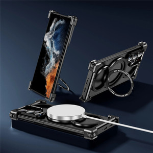 Từ Hợp kim nhôm không khung 360 đứng trường hợp đối với Samsung <span class=keywords><strong>Galaxy</strong></span> S25 S24 S23 siêu Hollow-out tản nhiệt Bìa - Product Image 2