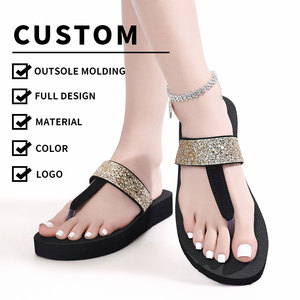Nouvelles Chaussures Femme Style Sexy Talons Hauts Sandales Compensées 3cm Tongs à Bride Ornée de Diamants Artificiels Chaussures pour Dames JY-S43 - Product Image 1