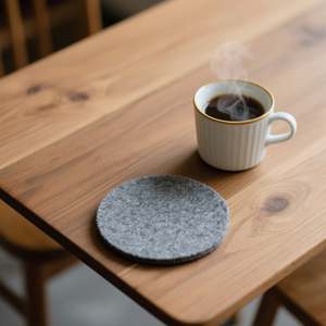 Promotion Eco-Friendly Round Grey Felt Coasters Dining <b>Table</b> <b>Protector</b> Pad Heat Resistant Cup Mat - Product Image 2