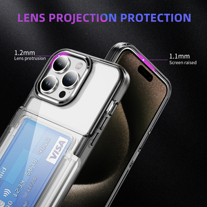 Étui de téléphone porte-carte de haut rang pour iPhone 16 Pro Max couvertures arrière à rabat pour <span class=keywords><strong>samsung</strong></span> S24 étui arrière transparent pour iPhone 14 15 Pro - Product Image 5