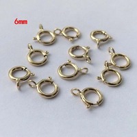 Vente flash Bracelet en or 14 carats plaqué or Anneaux à ressort Fermoirs 5 mm 5,5 mm 6 mm 7 mm pour la fabrication de bijoux et de colliers