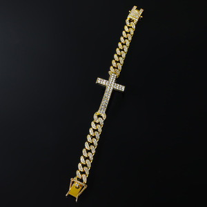 Hot Selling Simple Geometric <b>Cross</b> <b>Chain</b> Bracelet Hiphop Style Alloy Gold Silver Plated Men's Bracelet Fashion Jewelry Wholesale - Product Image 4