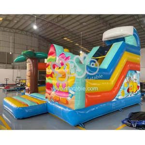 สไลเดอร์เป่าลมขนาดใหญ่และบ้านลมแบบคอมโบ ปราสาทลมสำหรับเด็กเล่นกลางแจ้ง ใช้ได้ทั้งแบบเปียกและแห้ง จากโรงงานโดยตรง - Product Image 2