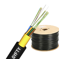 Cable de fibra óptica blindado de tubo suelto trenzado de modo único GYFTY G652D 2 4 6 8 12 24 36 48 288 núcleos para cables de comunicación