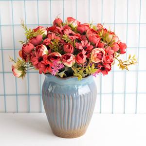 Vendita calda margherita di seta fiori artificiali in decorazioni di nozze sfuse vasi di altezza 30cm fiori artificiali rose - Product Image 4