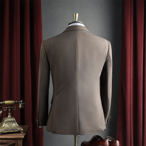 Nouvel Arrivage Ensemble de Costume Homme Coupe Slim Croisé avec Fermeture Éclair, en Tissu Peigné Couleur Unie, pour Affaires et Soirées - Product Image 5