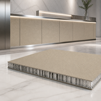 Panel Sarang Lebah Aluminium Tahan Api Ringan Ramah Lingkungan Tekstur Tenun Beige Kustom Garansi 5 Tahun untuk Dinding Interior