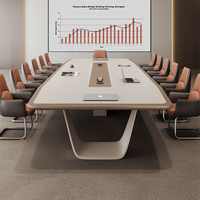 Table de conférence moderne avancée avec peinture cuite au four et prises intégrées, idéale pour bureau et salle de réunion
