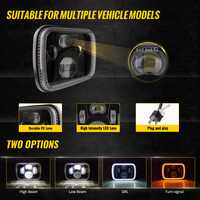 Phare LED rectangulaire 7X6 "5X7" pour XJ Cherokee MJ Comanche Accessoires d'éclairage tout-terrain pour phares LED Toyota Hilux